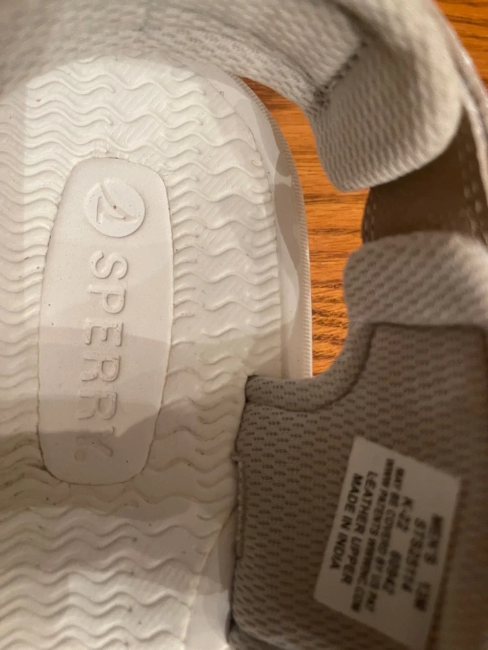 Sperry Men’s Taupe and White Hook-and-Loop Comfort Sandals